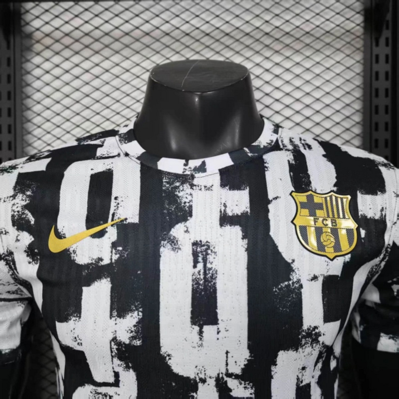 2025/26 Barcelona Black and White Training jersey Player Version