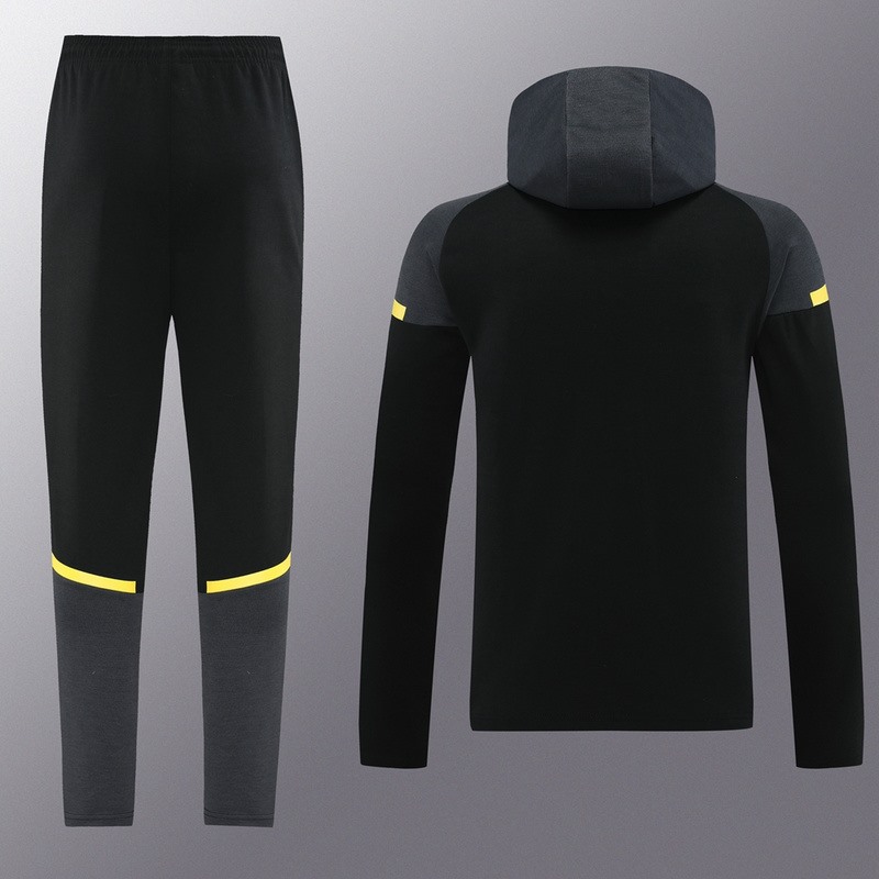 2024 Dortmund Black Hoodie Jacket Kit Set Football Team Shirt Sports Fashion