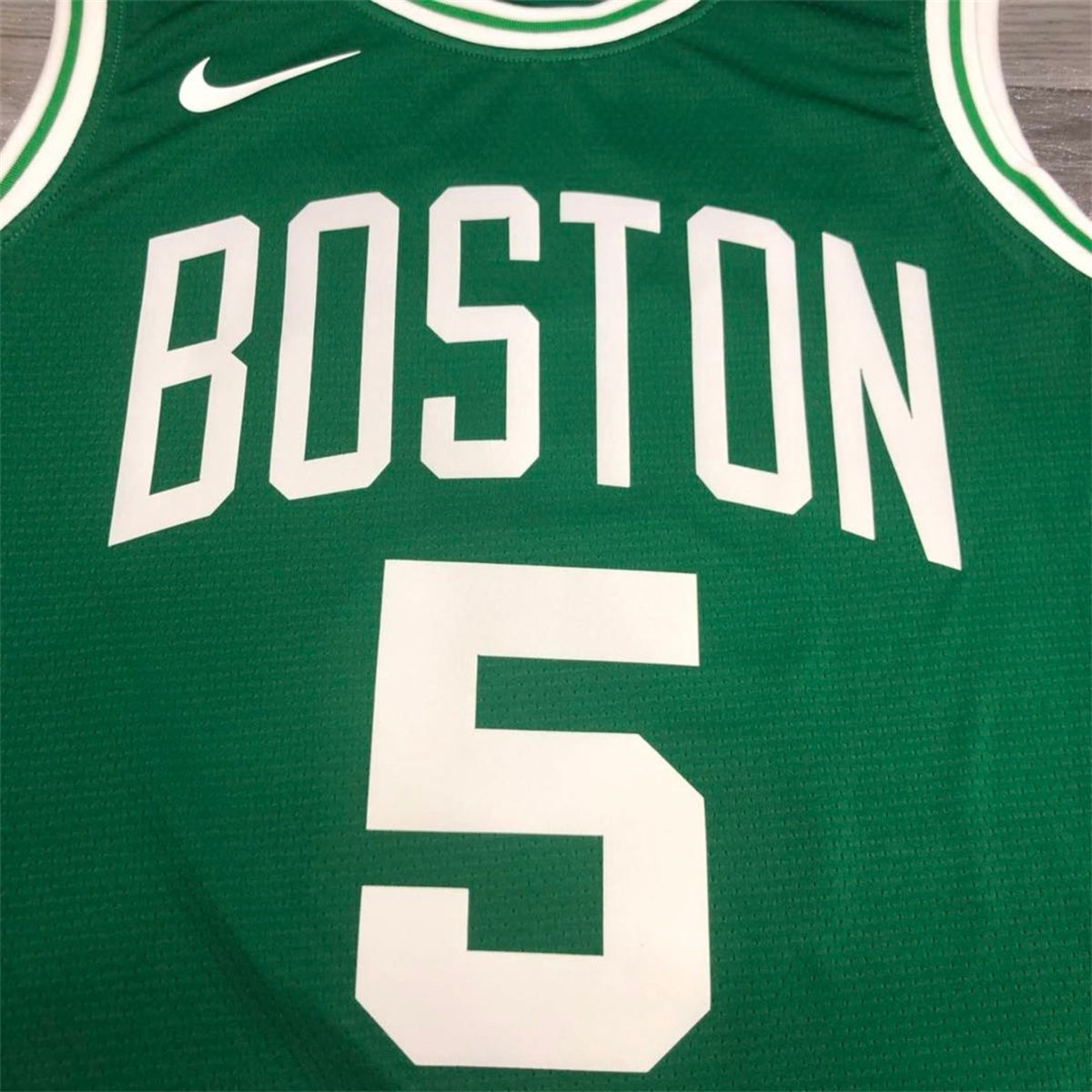NBA Boston Celtics round neck Retro Green Jersey Garnrtt#5 S-XXL