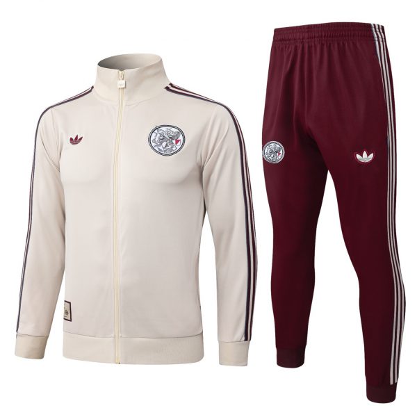 2025/26 Ajax beige Jacket Training Suit Set Football Team Shirt Sports Fashion