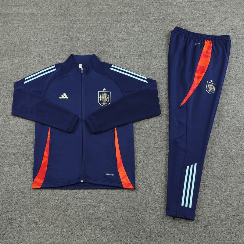 2024 Spain Royal Blue Jacket Training Suit Set Football Team Shirt Sports Fashion