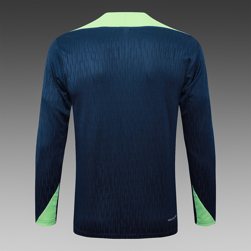 24/25 Brazil Blue Long-sleeved half-pull training kit Football team kit
