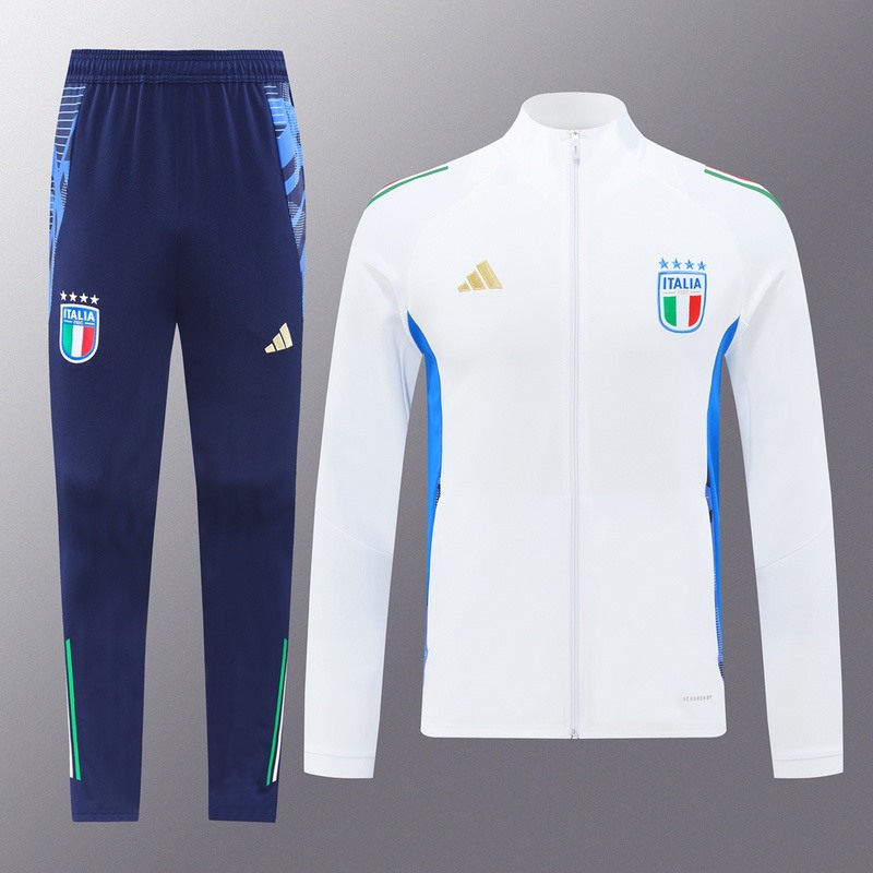 2024 Italy White Jacket Training Suit Set Football Team Shirt Sports Fashion