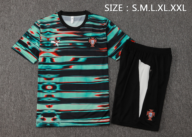24/25 Portugal Green Training Set Shirt and Shorts