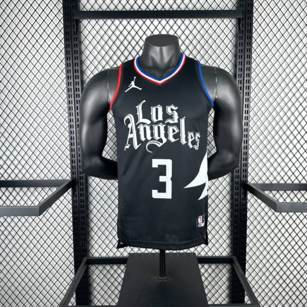 NBA Los Angeles Clippers V-Neck Black jersey PAUL#3 S-XXL