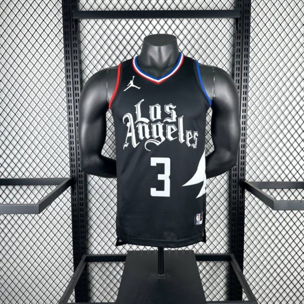 NBA Los Angeles Clippers V-Neck Black jersey PAUL#3 S-XXL