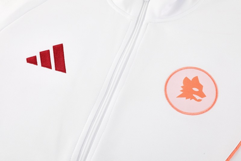 2024 Roma White Jacket Training Suit Set Football Team Shirt Sports Fashion