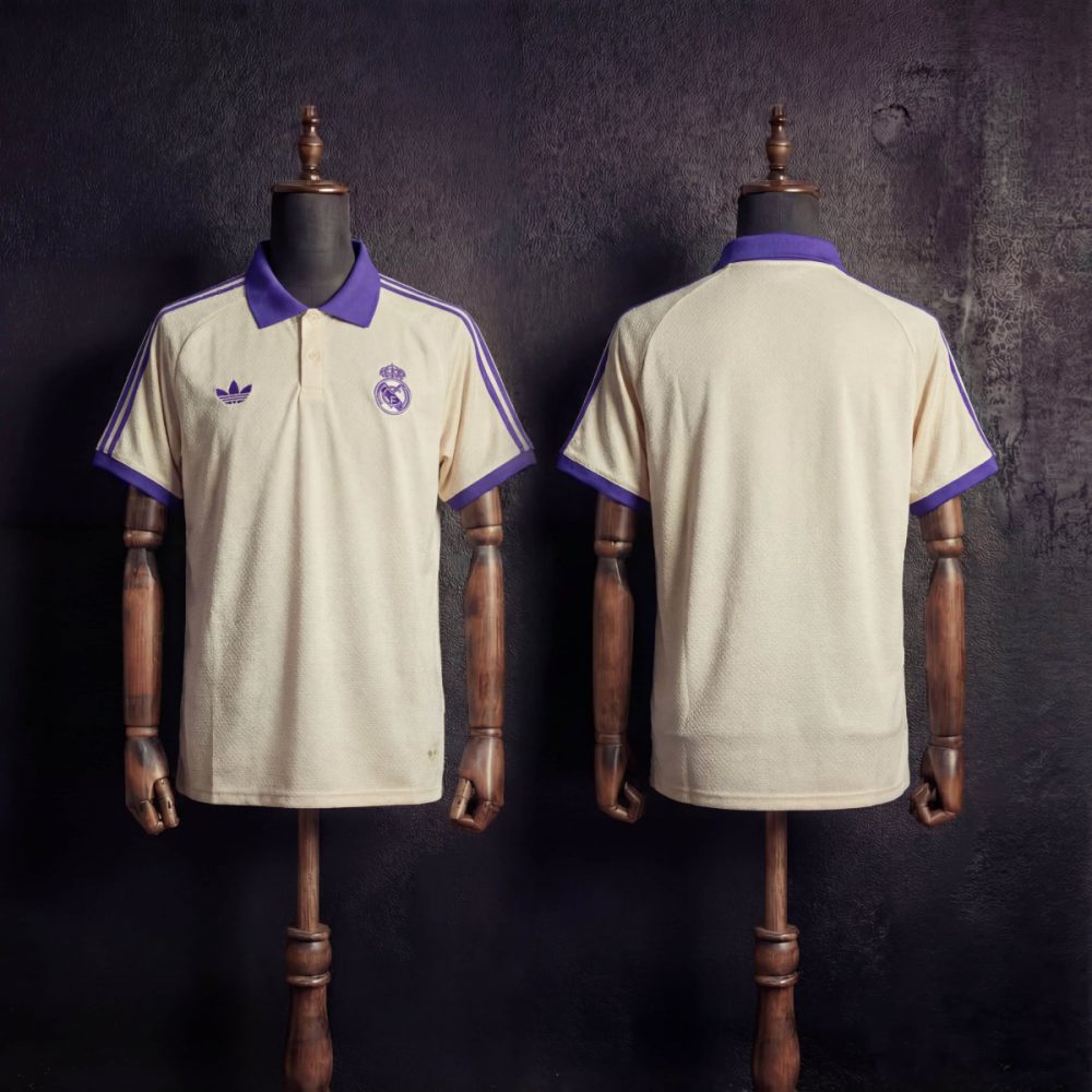 2025/26 Real Madrid Training Beige Polo Fan version