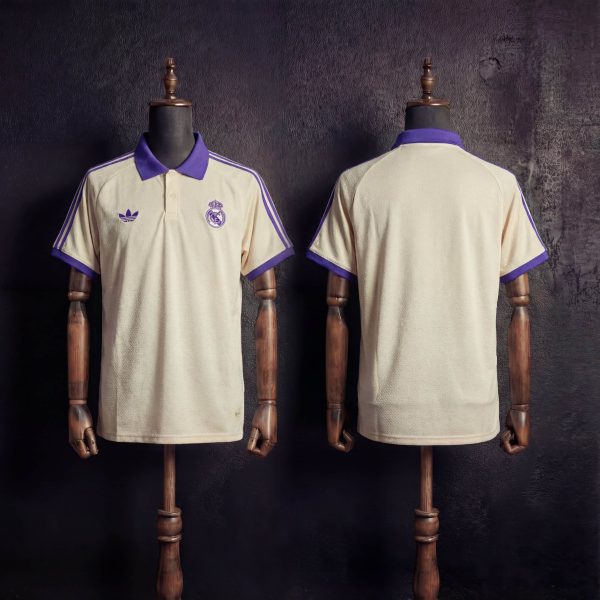 2025/26 Real Madrid Training Beige Polo Fan version