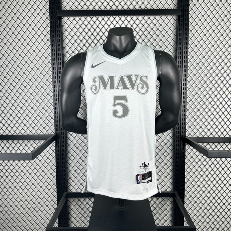 NBA Dallas Mavericks 24/25 City Edition V-Neck White Jersey RUSSELL#5 S-XXL