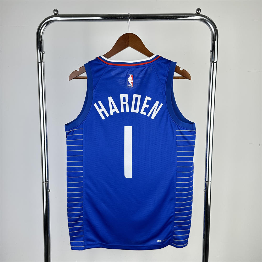 NBA Los Angeles Clippers 2023 V-Neck Blue Jersey HARDEN#1 S-XXL