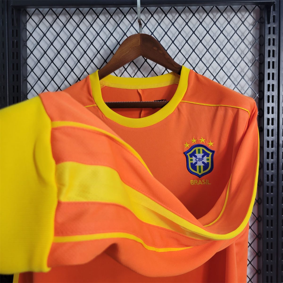 Retro 1998 Brazil Goalkeeper Orange jersey Long Sleeve Fan Version