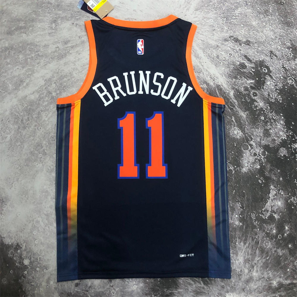NBA New York Knicks V-Neck JORDAN Edition Black jersey BRUNSON#11 S-XXL