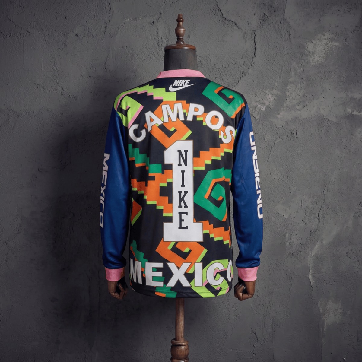 Retro Mexico Jorge Compos Goalkeeper jersey Long Sleeve Fan Version