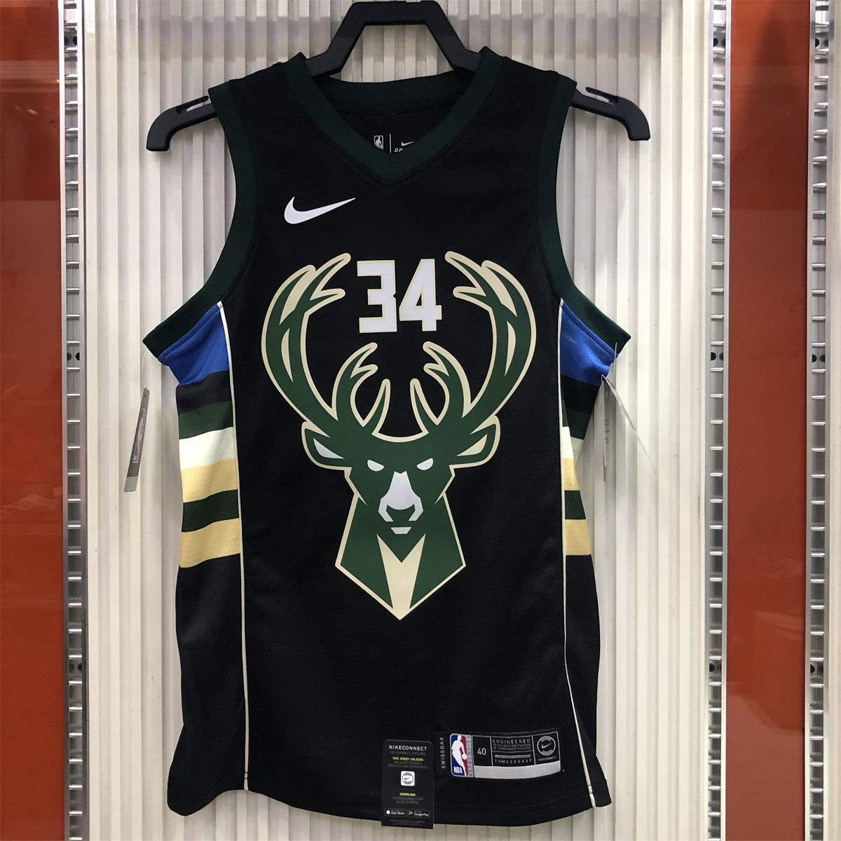 NBA Milwaukee Bucks V neck Green jersey ANTETOKOUNMPO#34 S-XXL