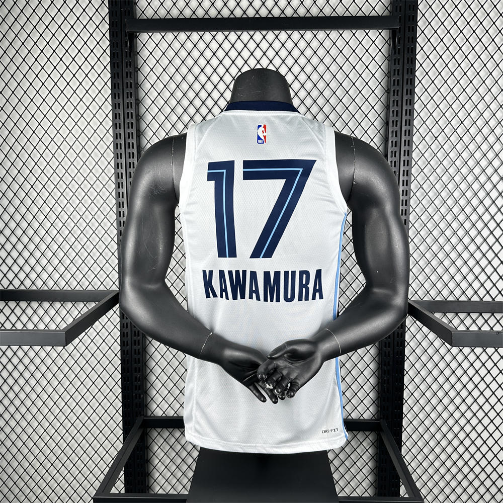 NBA Memphis Grizzies 2023 Round Neck White Jersey KAWAMURA#17 S-XXL