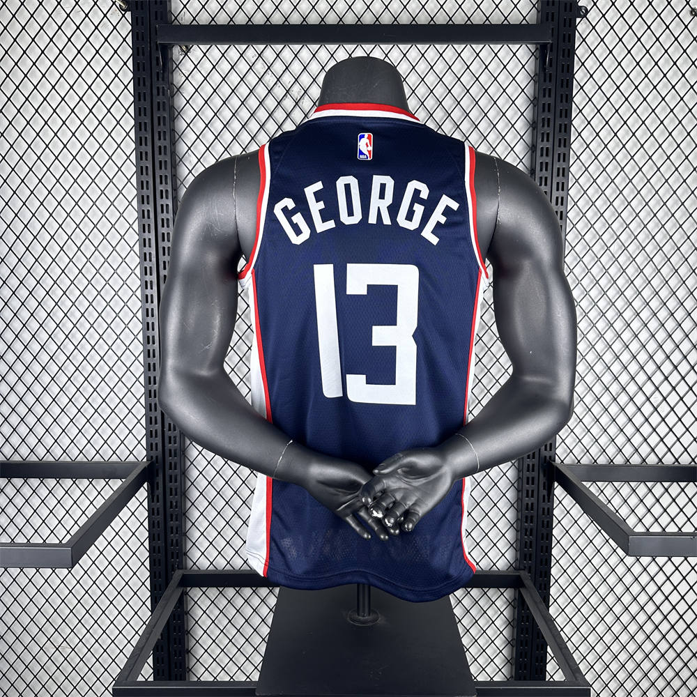 NBA Los Angeles Clippers 2019 City Edition Round Neck dark blue Jersey GEORGE#13 S-XXL
