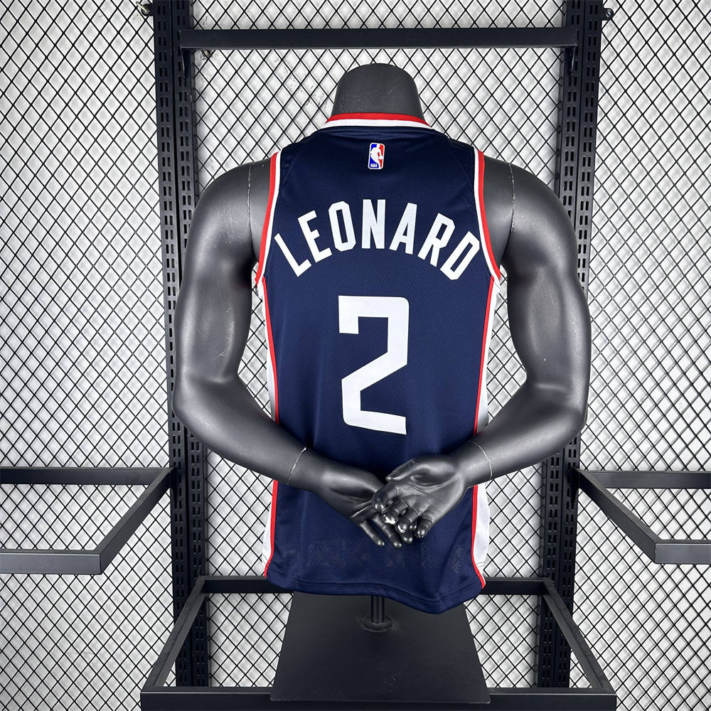 NBA Los Angeles Clippers 2019 City Edition Round Neck dark blue Jersey LEONARD#2 S-XXL