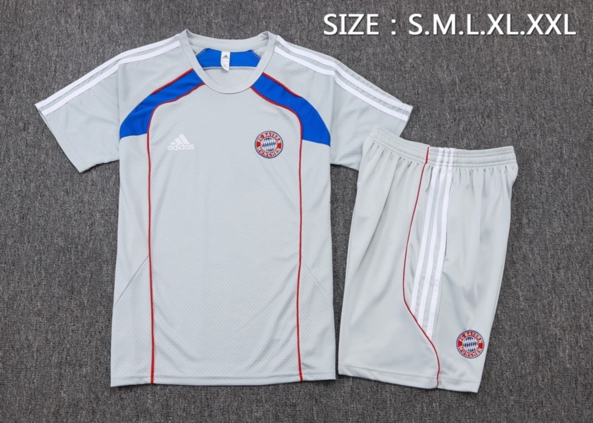 2026 Bayern Munich Grey Training Set Shirt and Shorts