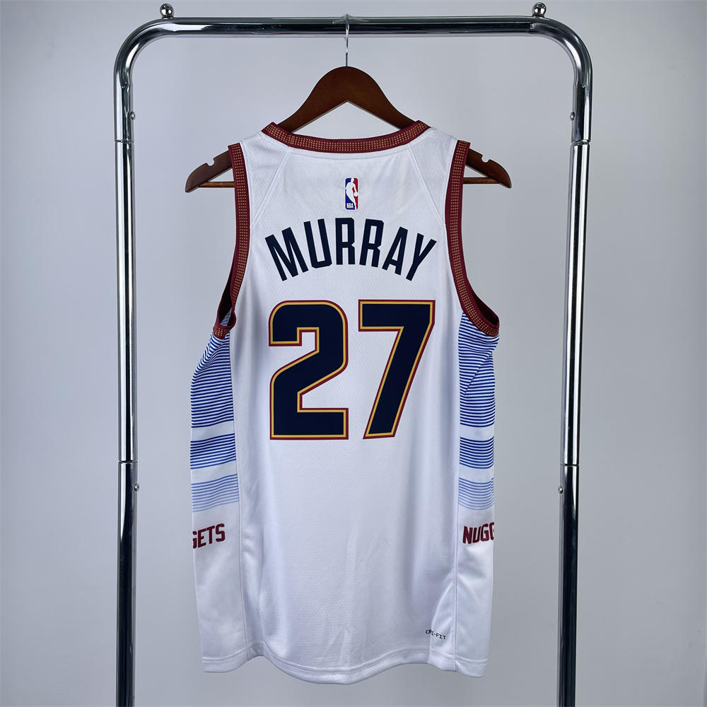 NBA Denver Nuggets Round Neck White jersey MURRAY#27 S-XXL
