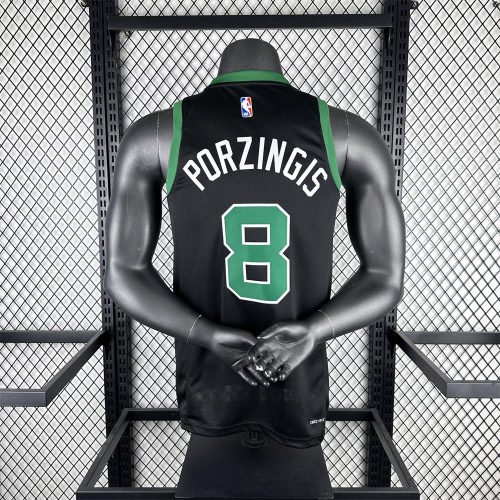 NBA Boston Celtics 2023 Round Neck Black Jersey PORZINGIS#8 S-XXL