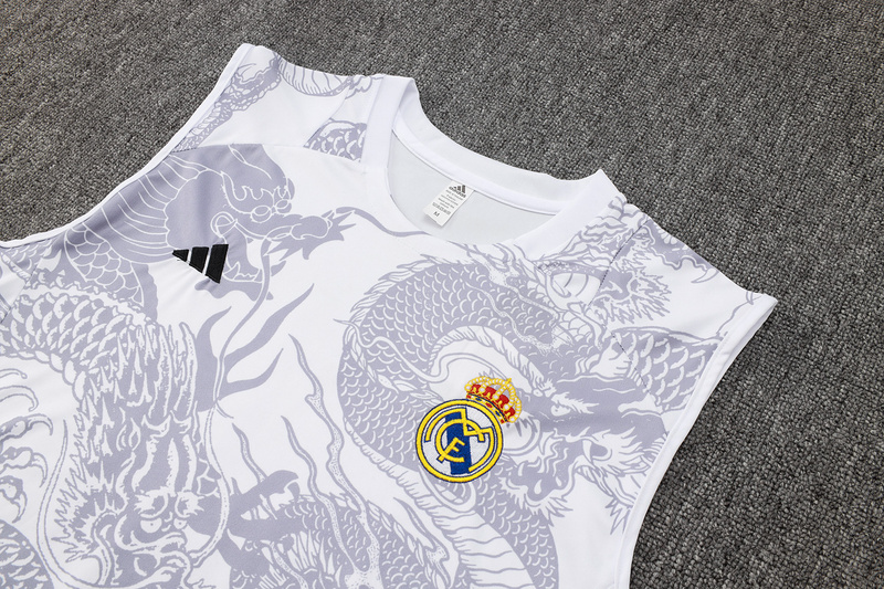 24/25 Real Madrid White Training Set Shirt and Shorts