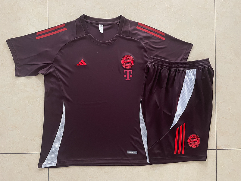 24/25 Bayern Munich Red Brown Training Set Shirt and Shorts