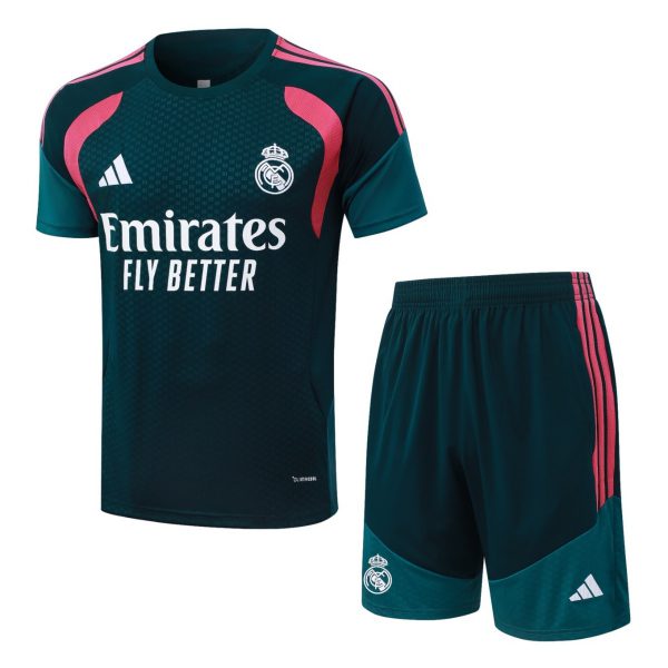 2026 Real Madrid Deep dark green Training Set Shirt and Shorts