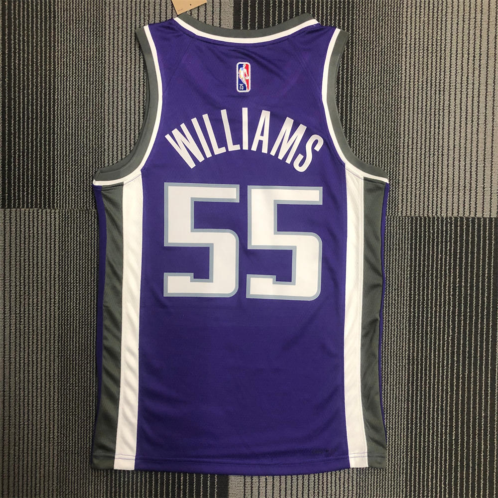 NBA Scaramento Kings V-Neck Purple 75th Anniversary jersey WILLIAMS#55 S-XXL