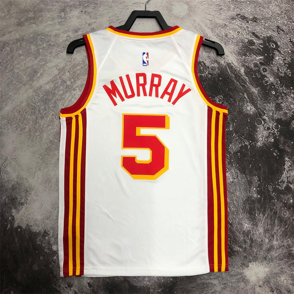 NBA Altanta Hawks Round Neck White Jersey MURRAY#5 S-XXL