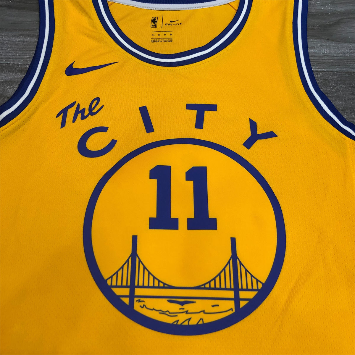 NBA Golden State Warriors Round neck Yellow Jersey THOMPSON#11 S-XXL