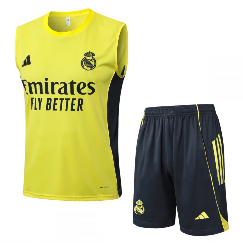 2026 Real Madrid Yellow Training Set Shirt and Shorts