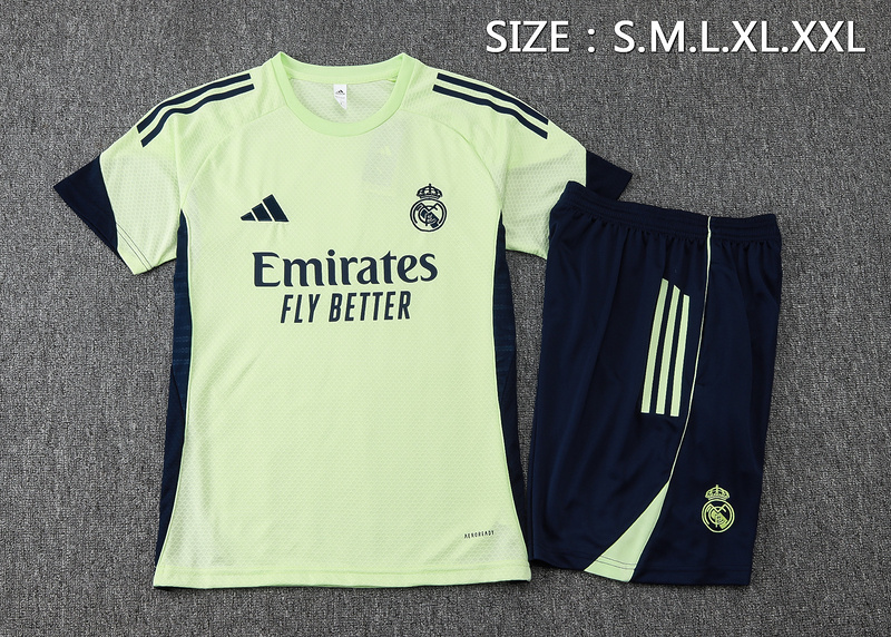 2025/26 Real Madrid Light green Training Set Shirt and Shorts