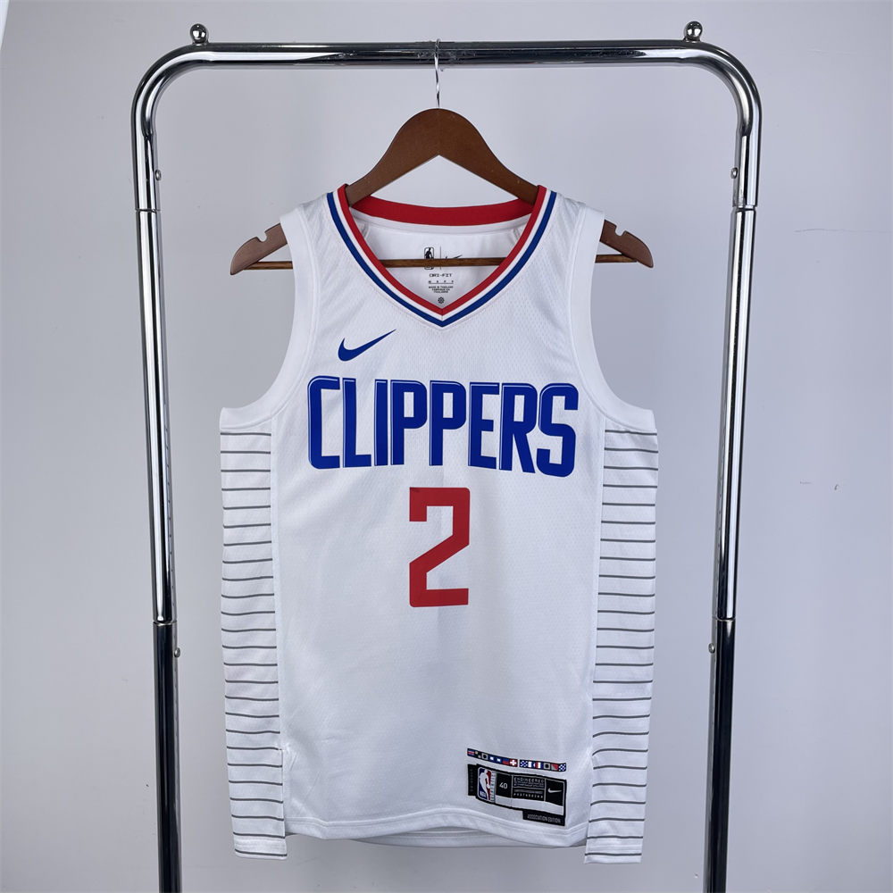 NBA Los Angeles Clippers 2023 V-Neck White Jersey LEONARD#2 S-XXL