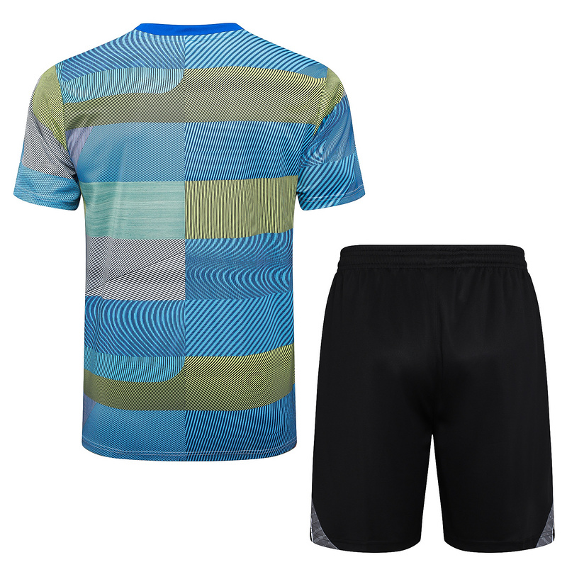 2025/26 Real Madrid Blue Green Training Set Shirt and Shorts