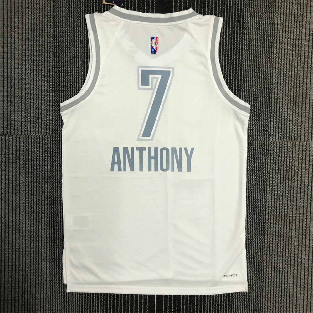 NBA Oklahoma City Thunder V-Neck White 75th Anniversary Jersey ANTHONY#7 S-XXL