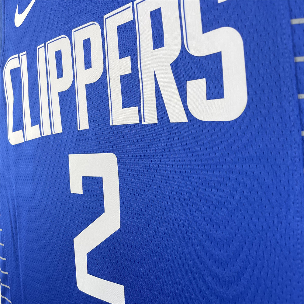 NBA Los Angeles Clippers 2023 V-Neck Blue Jersey LEONARD#2 S-XXL