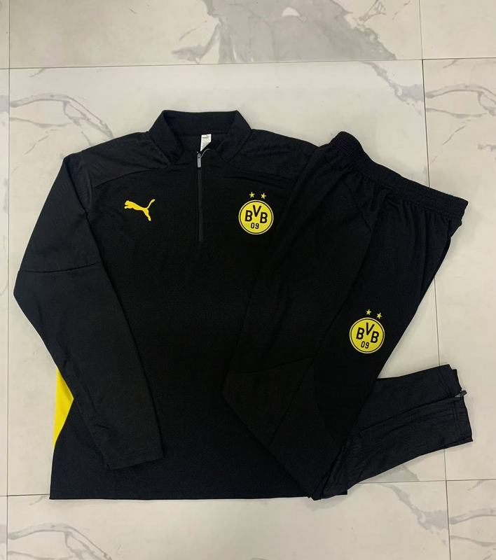 24/25 Dortmund Black Long-sleeved half-pull training kit Football team kit