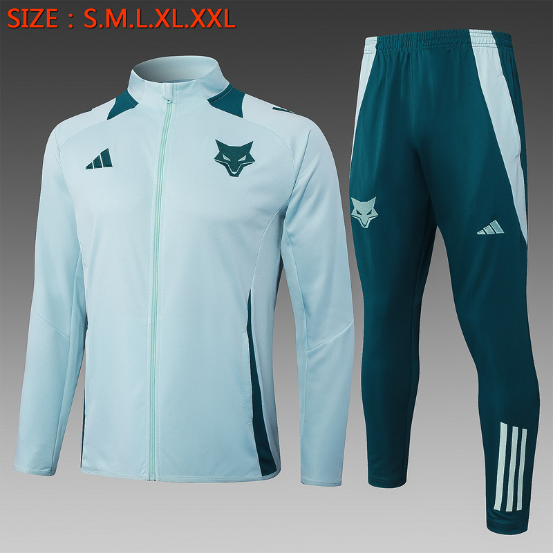 2024/25 Cruzeiro Light blue Jacket Training Suit Set Football Team Shirt Sports Fashion
