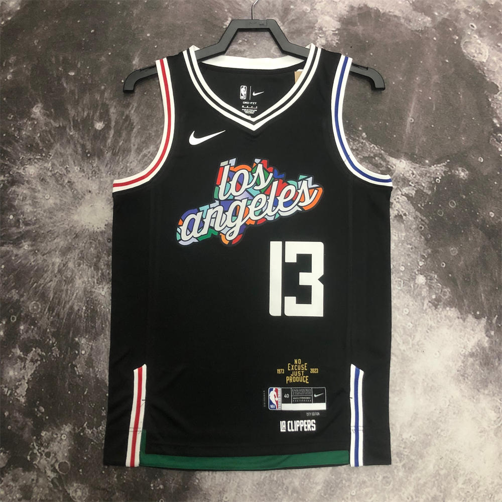 NBA Los Angeles Clippers V-Neck Black Jersey S-XXL