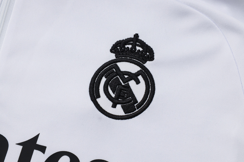 202526 Real Madrid White Long-sleeved half-pull training kit Football team kit