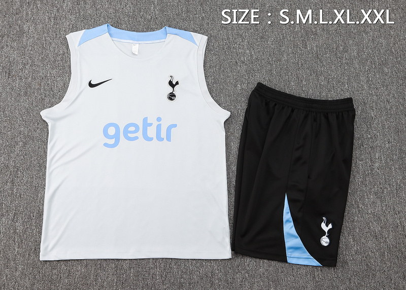24/25 Tottenham light gray raining Set Shirt and Shorts