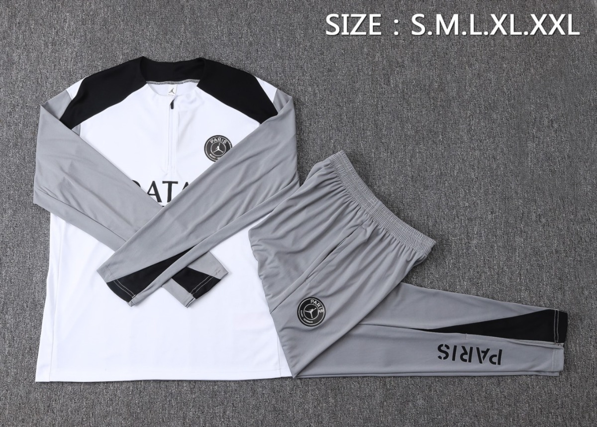 2026 Paris Off-white Long-sleeved half-pull training kit