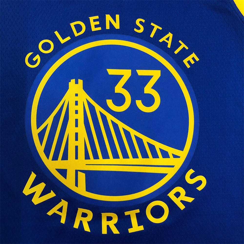 NBA Golden State Warriors V-Neck 75th anniversary Blue Jersey WISEMAN#33 S-XXL