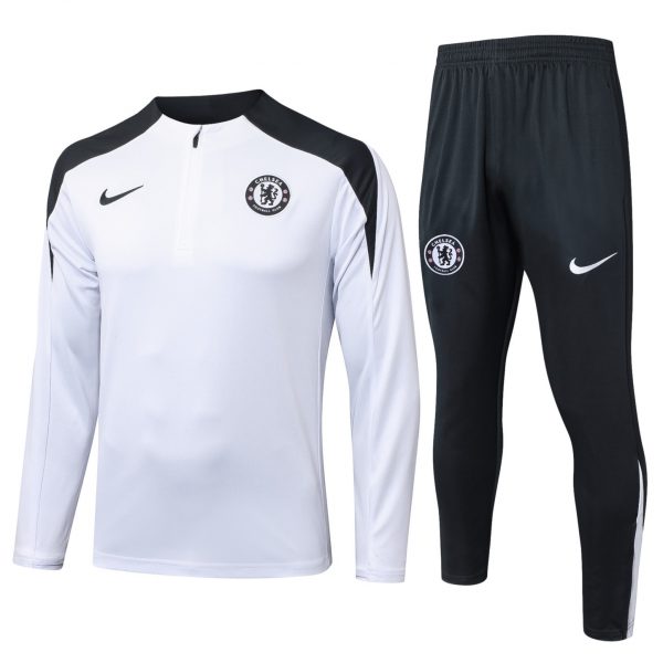 202526 Chelsea white Long-sleeved half-pull training kit Football team kit