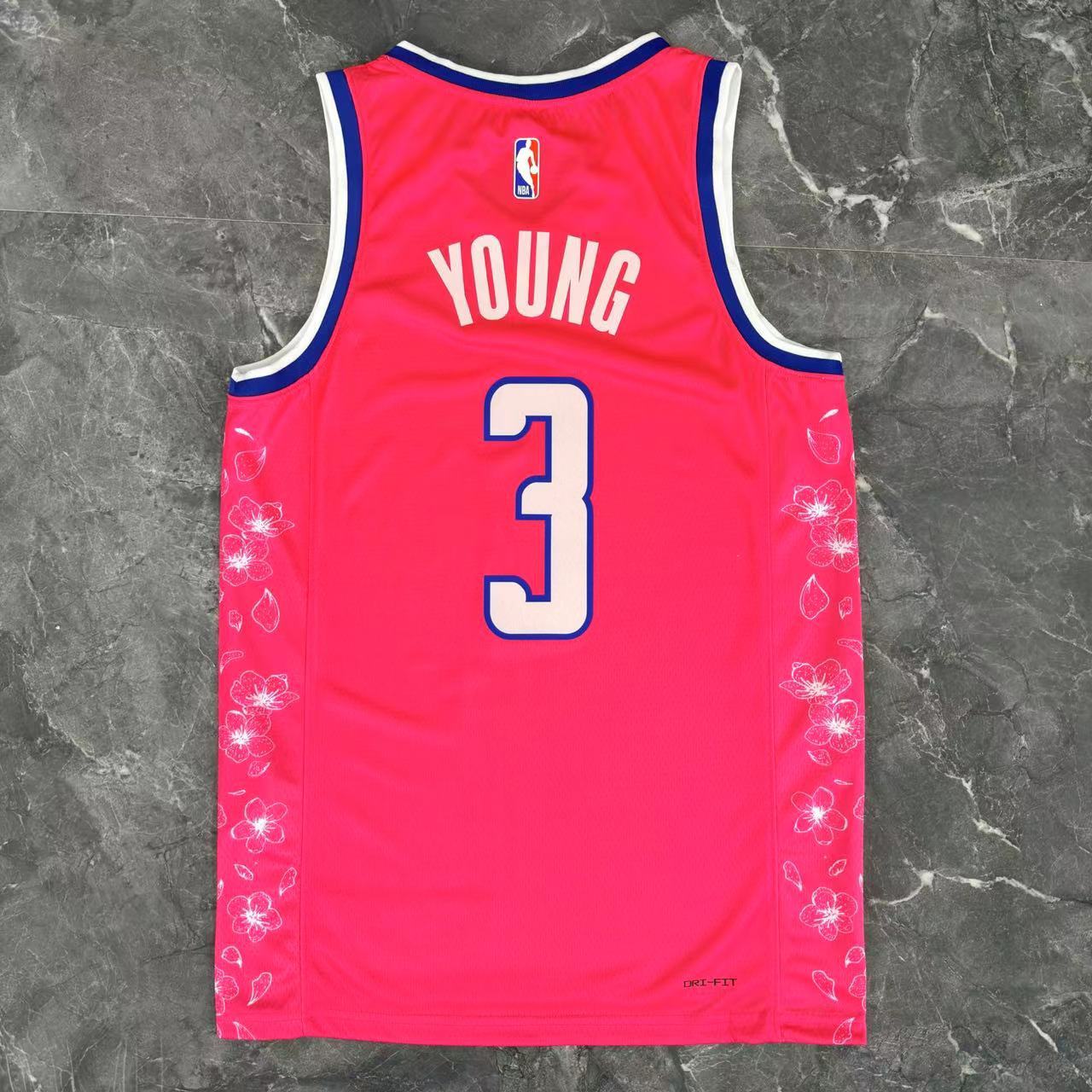 NBA Washington Wizards V-Neck Pink Jersey YOUNG#3