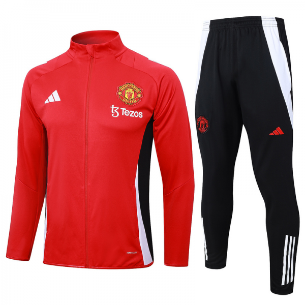 2024/25 Manchester United Red Jacket Training Suit Set Football Team Shirt Sports Fashion