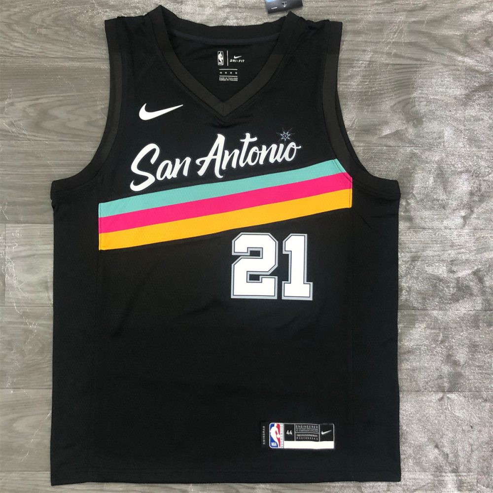 NBA San Antonio Spurs V-Neck Black jersey DUNCAN#21 S-XXL