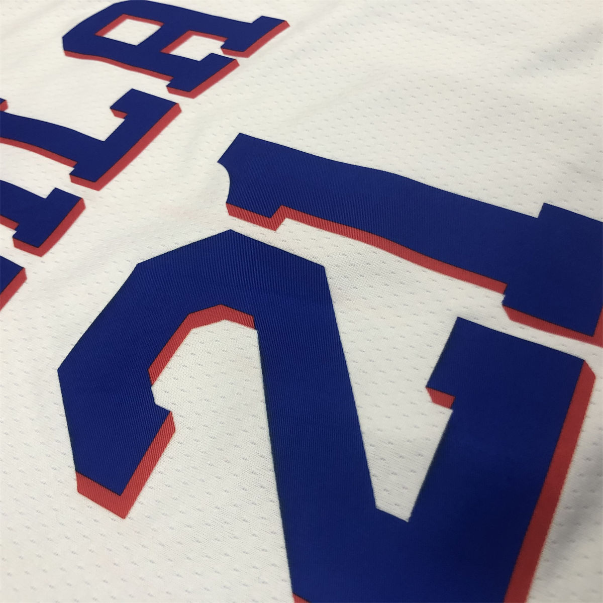 NBA Philadelphia 76ers V-Neck White Jersey EMBIID#21 S-XXL