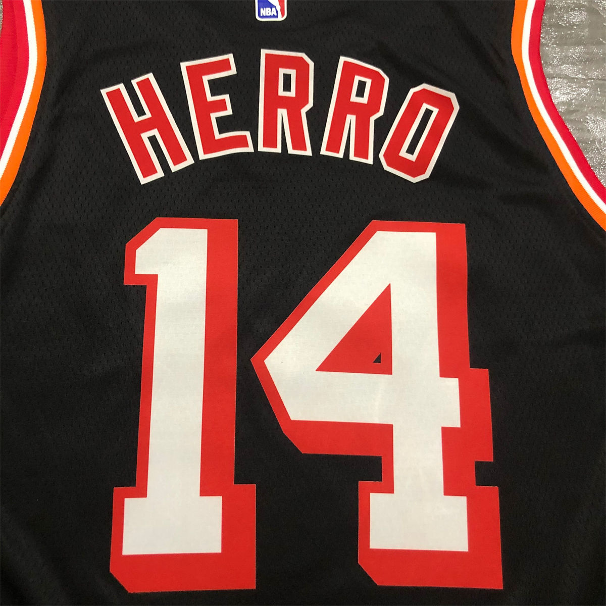 NBA Miami Hearts round neck Black Jersey HERRO#14 S-XXL